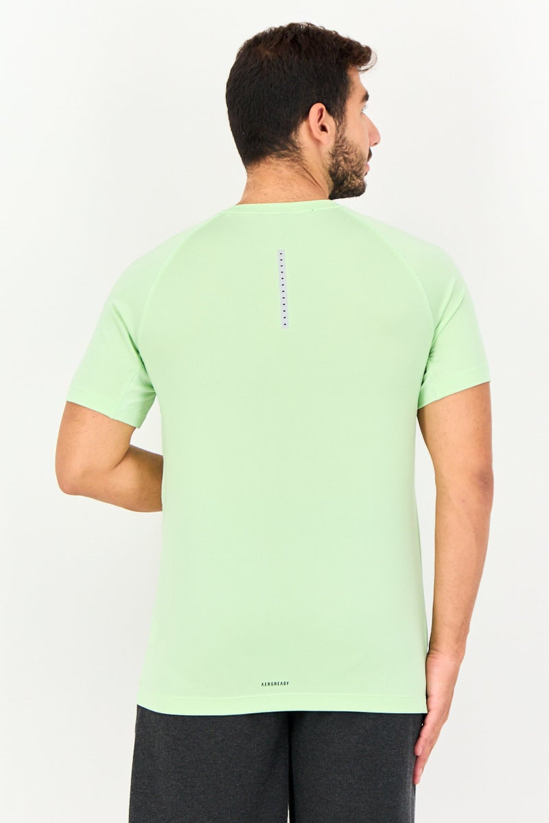 Adidas Men Slim Fit Short Sleeve Training T-Shirt, Mint Green - Image 2